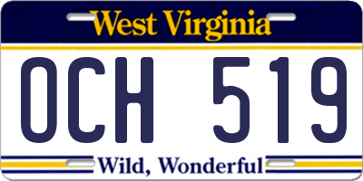 WV license plate OCH519
