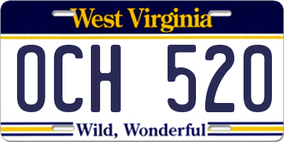 WV license plate OCH520