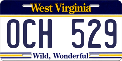 WV license plate OCH529