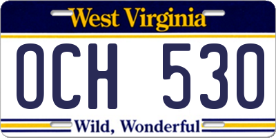 WV license plate OCH530