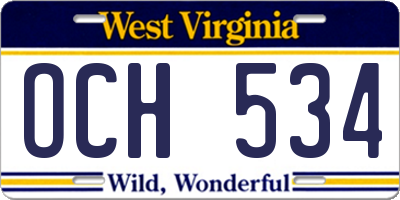 WV license plate OCH534