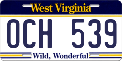 WV license plate OCH539