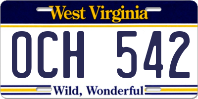 WV license plate OCH542