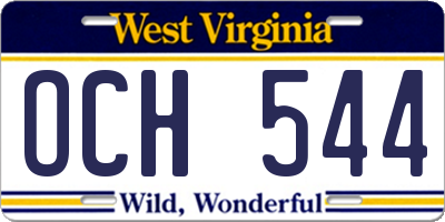 WV license plate OCH544