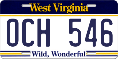 WV license plate OCH546