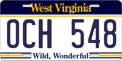 WV license plate OCH548