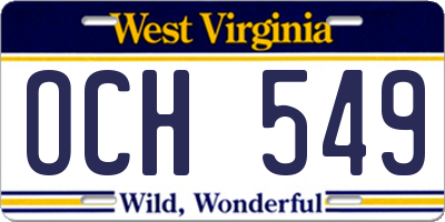 WV license plate OCH549