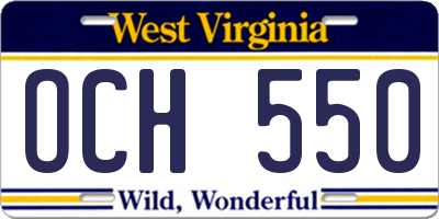 WV license plate OCH550