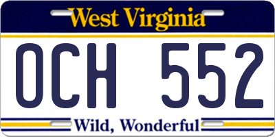 WV license plate OCH552