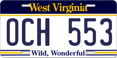 WV license plate OCH553