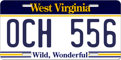 WV license plate OCH556