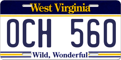 WV license plate OCH560