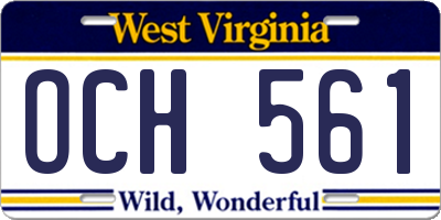 WV license plate OCH561