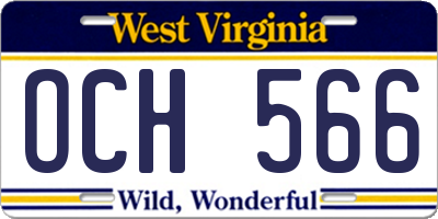 WV license plate OCH566