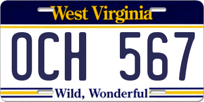 WV license plate OCH567