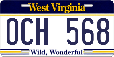 WV license plate OCH568
