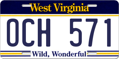 WV license plate OCH571