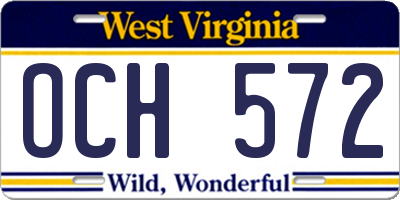 WV license plate OCH572