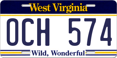WV license plate OCH574