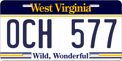 WV license plate OCH577