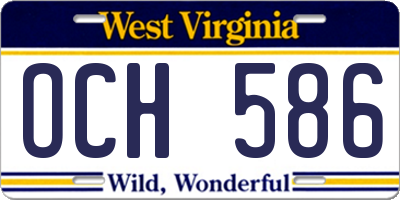 WV license plate OCH586