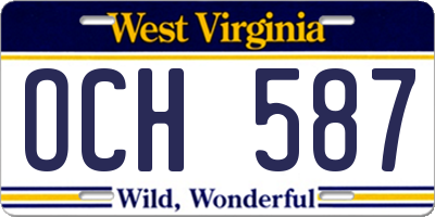 WV license plate OCH587
