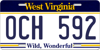 WV license plate OCH592