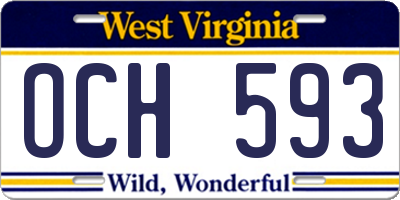 WV license plate OCH593