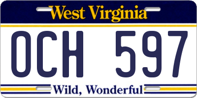WV license plate OCH597