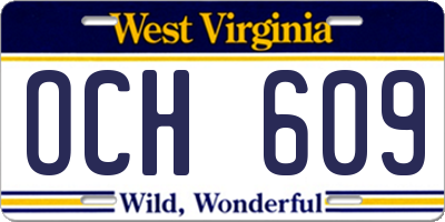 WV license plate OCH609
