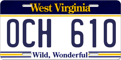 WV license plate OCH610