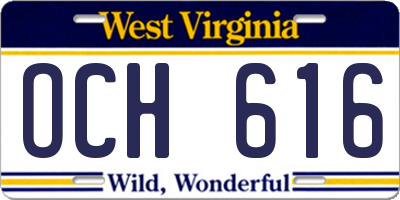 WV license plate OCH616