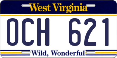 WV license plate OCH621