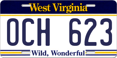WV license plate OCH623