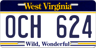 WV license plate OCH624