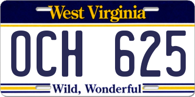 WV license plate OCH625
