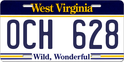 WV license plate OCH628