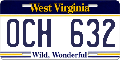 WV license plate OCH632