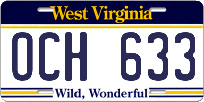 WV license plate OCH633