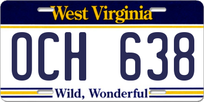 WV license plate OCH638