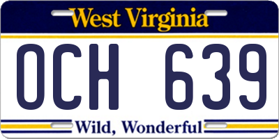 WV license plate OCH639