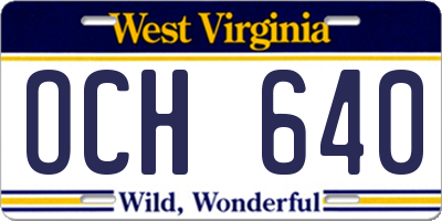 WV license plate OCH640