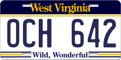WV license plate OCH642