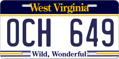 WV license plate OCH649