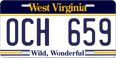 WV license plate OCH659