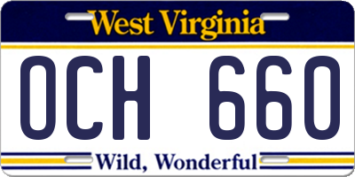 WV license plate OCH660
