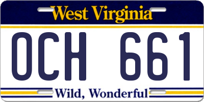 WV license plate OCH661