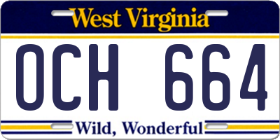 WV license plate OCH664