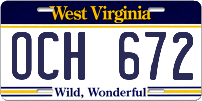 WV license plate OCH672
