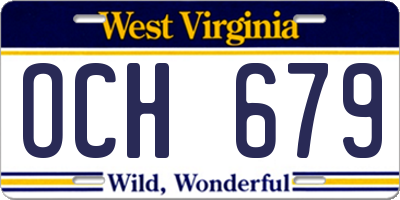 WV license plate OCH679